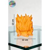Hediyelik 3 Boyutlu Alevler Masa Üstü Telefon Tutucu Biblo Obje (3D Filamet ) Turuncu 1 Adet