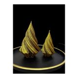 Hediyelik Çam Ağacı 2’li Mum Seti Büyük 15 Cm, Küçük 12 Cm - Kahverengi Gold