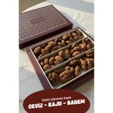 Hediyelik Çikolata Kaplı Kuruyemiş 350gr – Kaju, Badem, Ceviz - Sütlü Çikolata Kaplı Kakaolu Draje