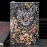 Hediyelik Deri Defter 3D Kedi Kabartmalı Defter