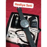 Hediyelik Erkek Kombin Saat Seti Özel Kutulu Eşinize Sevgilinize Hediye Seti - 6042 - 40 cm