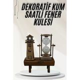 Hediyelik Eşya Ahşap Deniz Feneri Kum Saati Biblo