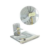Hediyelik İsme Özel Tesbihli Seccade Seti Gri Gri