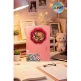 Hediyelik Lüks Oval Desen Kesimli Çizgisiz Not Hatıra Defteri 60 Yaprak (13,5X20,5 Cm) Kuş Desen