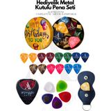 Hediyelik Pena Seti | Metal Kutu | 14 Renkli Pena • 5 Damla Pena • Pena Şarjörü & Taşıma Çantası - Tüm gitar ve ukulele modelleri ile uyumlu! - Sarı