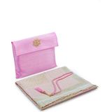 Hediyelik Şantuk Çantalı, Tesbihli, Çeyizlik Seccade Seti - Pembe - 117X67