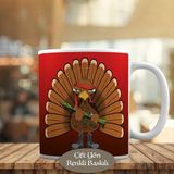 HEDIYELIK-TURKEY-CHARACTER Asi Hayvan Hindi Karakter Kupa Bardak