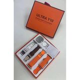 Hedıyelık Ultra Y10 Akıllı Saat-Celık Kordon+3 Yedek Kordon
