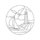 Hediyelik Vitray Boyama Seti - Deniz Feneri