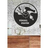 Hediyelikevi Kişiye Özel Isimli Kuaför Temalı Duvar Saati 50 x50 cm