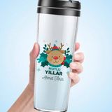 Hediyemen 400 ml Beyaz Arkadaşa Hediye Tasarım Yılbaşı Termosu
