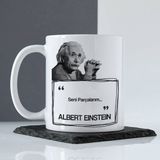 Hediyemen Albert Einstein Esprili Kahve Kupası - Beyaz