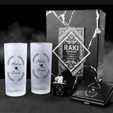 Hediyemen Aşk Oku Romantik Rakı Bardağı ve Sigara Seti Kutusu - 010 - Beyaz