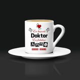 Hediyemen Doktor Anneye Hediye Türk Kahvesi Fincanı - Beyaz - 1 Adet