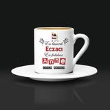 Hediyemen Eczacı Annelere Hediye Türk Kahvesi Fincanı - Beyaz - 1 Adet