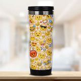 Hediyemen Emoji Tasarımlı 400 ml Beyaz Termos Bardak