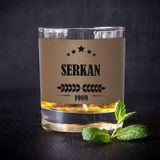 Hediyemen Erkeğe Hediyelik Vizon Deri Kaplama Viski Bardağı