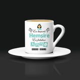 Hediyemen Hemşire Annelere Hediye Türk Kahvesi Fincanı - Beyaz - 1 Adet