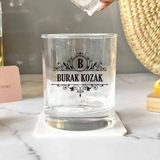 Hediyemen Isme Özel Premium Desen Işlemeli Kristal Viski Bardağı - Beyaz - 1 Adet