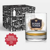 Hediyemen Isme Özel Viski Bardağı Hediyelik Şık Kutusunda - Beyaz - 1 Adet