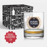 Hediyemen Isme Özel Viski Bardağı Şık Kutusunda - Beyaz - 1 Adet