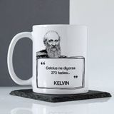 Hediyemen Kelvin Esprili Kahve Kupası - Beyaz