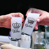 Hediyemen King And Queen İsimli 2li Rakı Bardağı - 010 - Beyaz