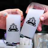 Hediyemen Kişiye Özel İsim Baş Harfli Tasarım İkili Rakı Bardağı - 010 - Beyaz