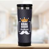 Hediyemen Kişiye Özel Kral Babam 0,4 lt Beyaz Termos