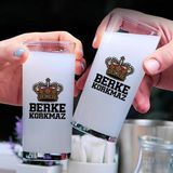 Hediyemen Kral Tacı İsim Yazılı Hediyelik İkili Rakı Bardağı Seti - 010 - Beyaz