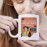 Hediyemen Kristof Kolomb Esprili Kahve Kupası - Beyaz