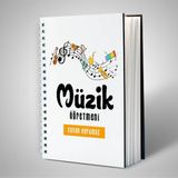 Hediyemen Müzik Öğretmenine Özel Isimli Defter - Beyaz - Spiralli - 18 X 12,5 cm
