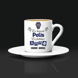 Hediyemen Polis Annelere Hediye Türk Kahvesi Fincanı - Beyaz - 1 Adet