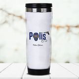 Hediyemen Polis Logolu Isme Özel 0,4 lt Beyaz Termos