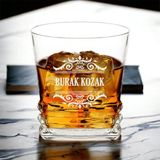 Hediyemen Premium Isimli Elegan Viski Bardağı - Beyaz - 1 Adet