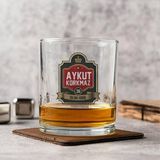 Hediyemen Premium Isme Özel Renkli Viski Kadehi - Beyaz - 1 Adet