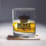 Hediyemen Prestijli Isme Özel Renkli Viski Kadehi - Beyaz - 1 Adet