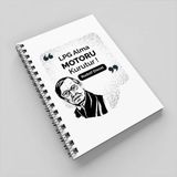 Hediyemen Rudolf Diesel Esprili Defter - Beyaz - Spiralli - 18 X 12,5 cm