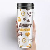 Hediyemen Sağlık Tasarımlı İsimli 400 ml Beyaz Termos