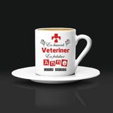 Hediyemen Veteriner Anneye Hediye Türk Kahvesi Fincanı - Beyaz - 1 Adet