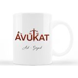 Hediyemyum Avukat Kişiye Özel Isim Baskılı Kupa - Çift Taraflı Baskı - Kupa - Beyaz