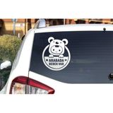 Hediyene Bak Arabada Bebek Var Araba, Motorsiklet, Kask, Laptop, Cam Sticker - Beyaz - 25x20 Cm