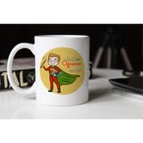 Hediyene Bak En Süper Erkek Öğretmen Baskılı Seramik Kahve Çay Kupası - Beyaz - 300 ml