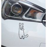 Hediyene Bak Kayan Kedi Sticker Motor, Kask, Laptop, Araba Sticker - 14x8 cm - Siyah