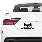 Hediyene Bak Kedi Bagajdan Bakan Kedi Sticker Araba Oto Cam Sticker - 25 x 11 cm - Siyah