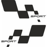 Hediyene Bak Sport Damalı Yazı Araba Oto Sticker Set Sağ ve Sol Takım Siyah - 14 x 6,5 cm