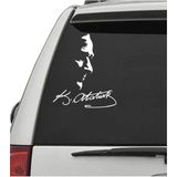 Hediyene Bak Ulu Önder Mustafa Kemal Atatürk Araç ve Motor Sticker - 23 x 20 cm - Beyaz