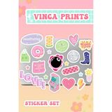 HEDİYENE BAK Vinca Prints Manifesting Laptop Macbook Notebook Tablet Telefon Ajanda Defter Sticker Seti