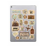 HEDİYENE BAK Vintage Old Retro Ülkeler Bavul Tipi Etiket, Laptop, Ipad, Defter, Kitap, Planlayıcı Sticker Seti