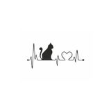 Hediyenebak Hediyene Bak Kedi Kalp Ritmi Araç, Araba, Oto, Motorsiklet, Kask, Laptop, Cam Sticker 20X9 Cm